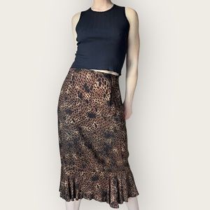 Vintage Cheetah Print High Waist Skirt. Y2K. Size 4/6 Small